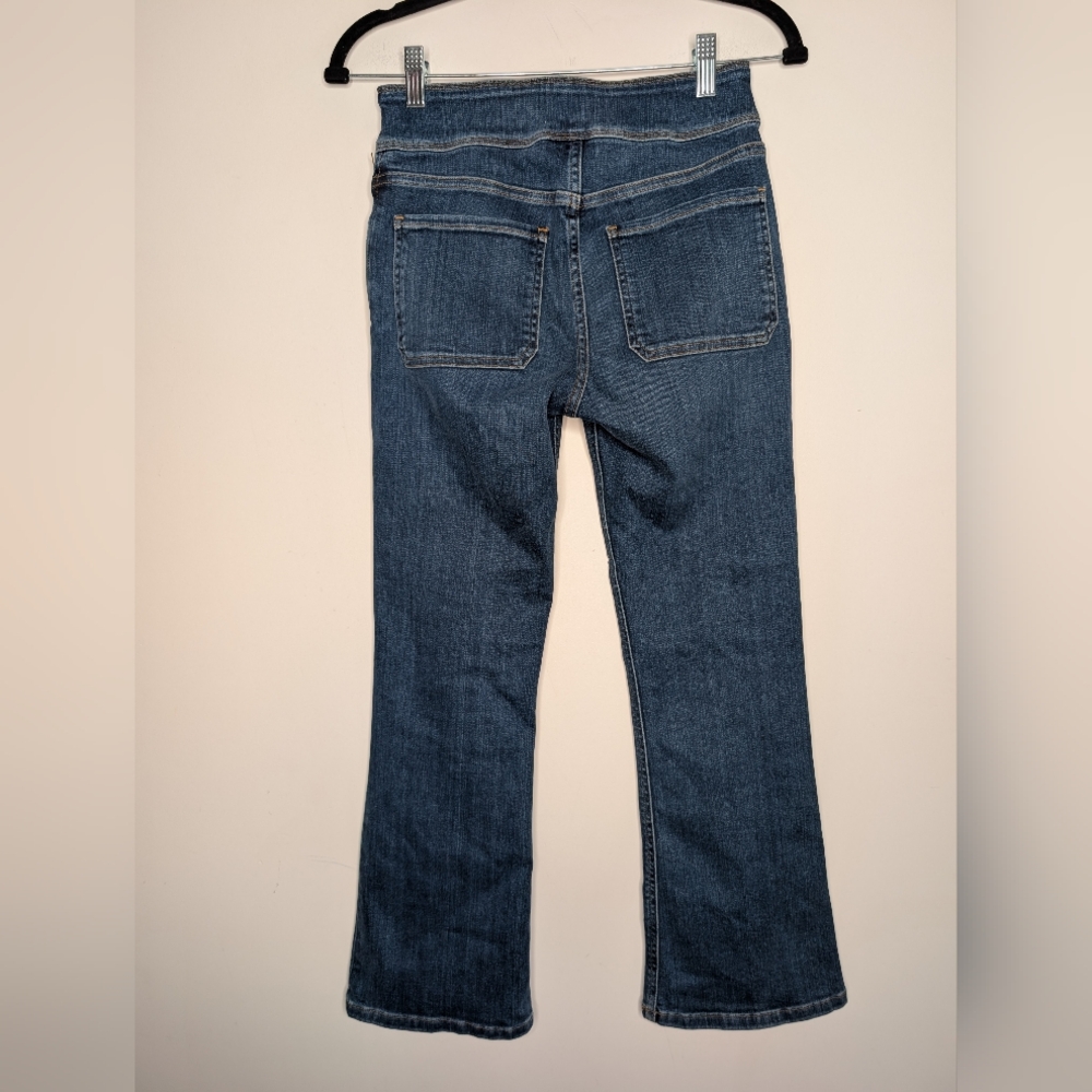 FRAME Sidonia High Rise Flare Jeans Size 25 Blue Organic Cotton Sailor Button - Picture 5 of 8